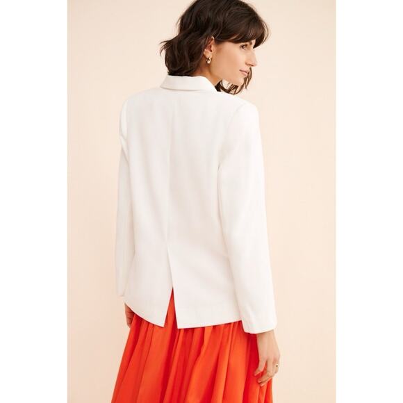 Anthropologie x Pankaj and Nidhi Blazer Floral Embroidered Freya White XS - Picture 2 of 13